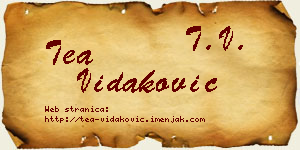 Tea Vidaković vizit kartica